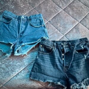 Levi’s 501 High Waisted Shorts 30” lot of 2